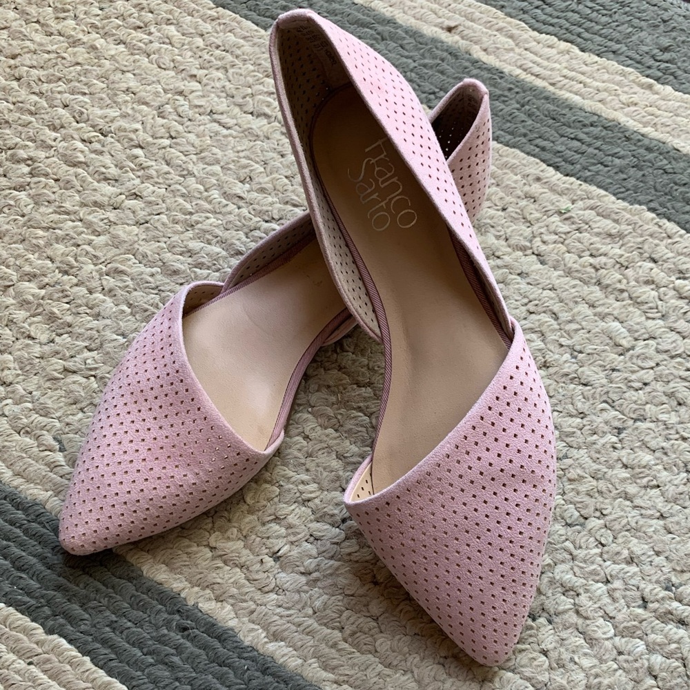Franco Sarto Pink Pointy Toe Ballet Flats